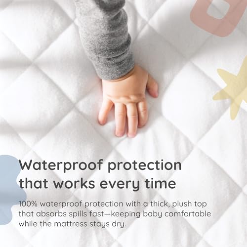 Crib Mattress Protector 2-Pack - Waterproof, Breathable, Fits 52x28 in