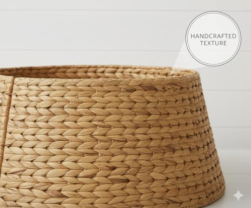 Hyacinth Christmas Tree Collar 27" - Natural Hand-Woven Basket Base