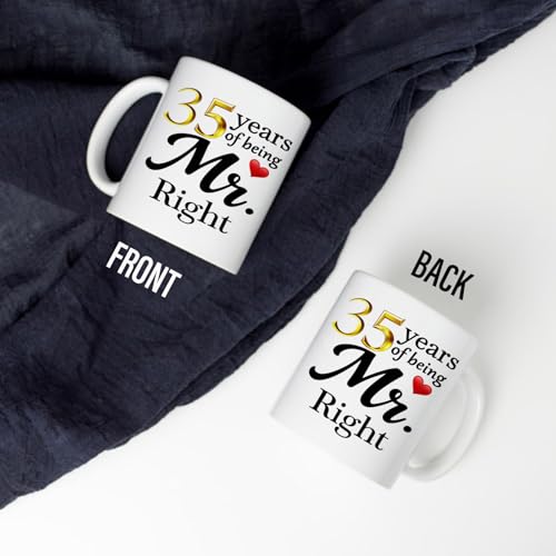 SIUNY 35th Anniversary Couple Coffee Mugs Set of 2 – 11oz Wedding Gift for Parents & Grandparents, Husband & Wife, 35 Year Celebration