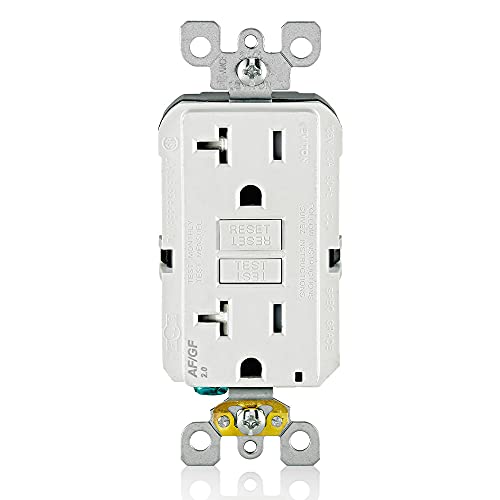 Leviton White 20A Dual-Function AFCI/GFCI Outlet AGTR2-W with Test Reset