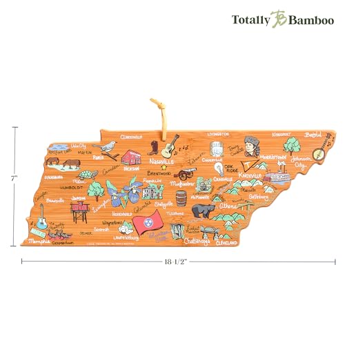 Tennessee Shaped Cutting Board by Totally Bamboo – Tennessee Map Art by Fish Kiss