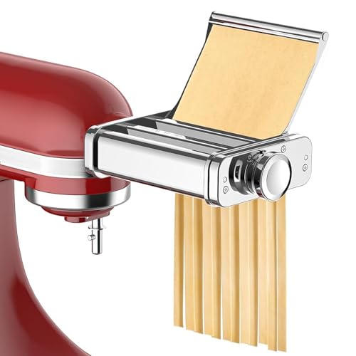 COFUN 3-in-1 Pasta Attachment for KitchenAid Stand Mixer - Metallic Silver