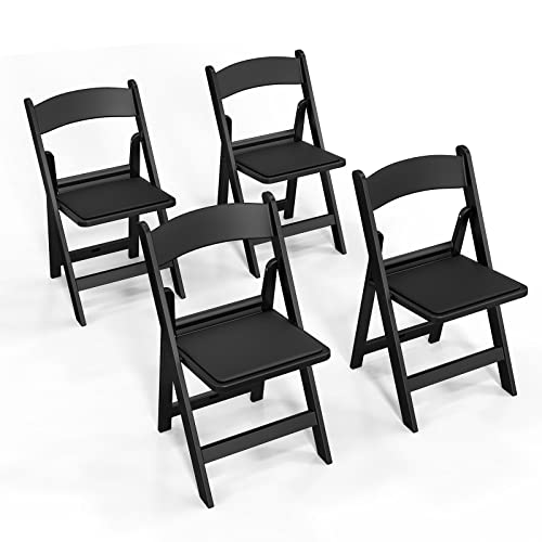 FCH Plastic Folding Chair with Padded Seat, Resin Foldable Chairs