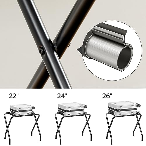 HOOBRO Black Foldable Luggage Rack Set of 2 - Metal Suitcase Stand for Travel & Storage
