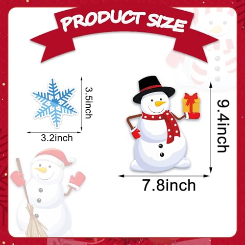 27Pcs Christmas Refrigerator Magnets Snowman Snowflake Holiday Decor