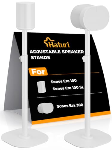 Haturi White Speaker Stands for Sonos ERA 100 & ERA 300 - 2 Pack