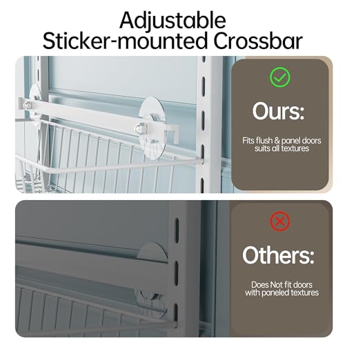 White 6-Tier Over-the-Door Pantry Organizer - Adjustable Metal Spice Rack