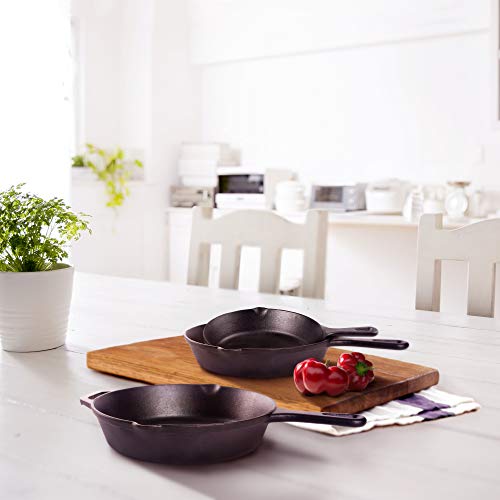 Cuisinel 3-Piece Cast Iron Skillet Set 6, 8 & 10 Inch Pre-Seasoned Frying Pans