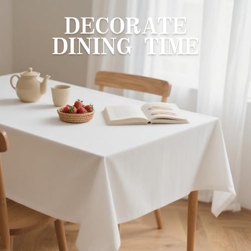 DRESSMAKER 10 Pack White Rectangular Tablecloth 60x102 Inch for 6ft Tables - Elegant & Durable Polyester