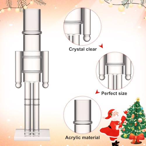 Thyle 2 Pack Clear 12 Inch Christmas Acrylic Nutcrackers (Nutcracker Set)
