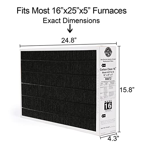 Lennox 16x25x5 MERV 16 Carbon HVAC Furnace Filter - Healthy Climate, Easy Replacement