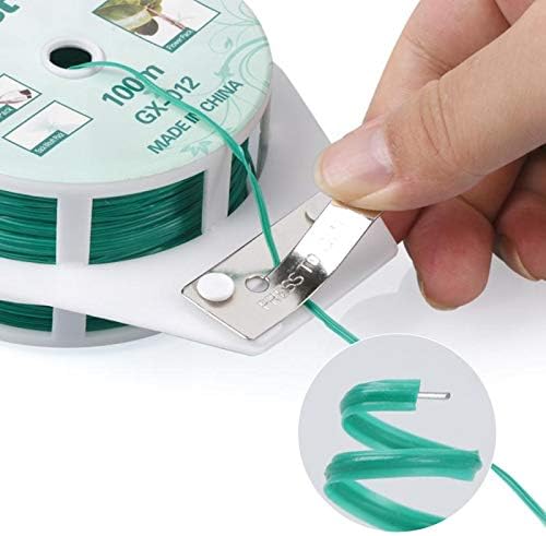 YDSL Twist Ties - 328ft Green Garden Plant Ties with Cutter for Gardening & Organization