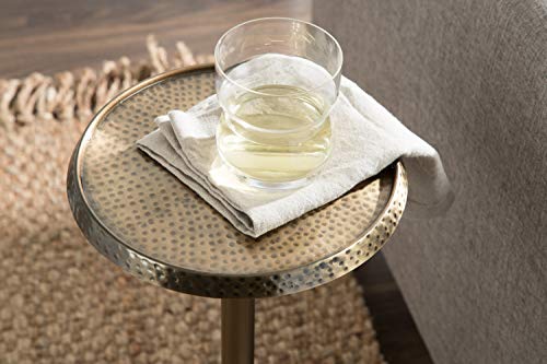 Kate and Laurel Sanzo Bohemian Side Table - Small Gold End Table for Display & Storage