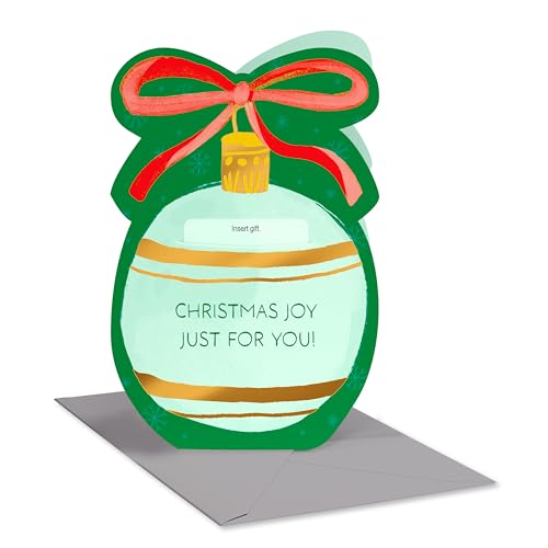 American Greetings Christmas Ornament Gift Card Holder with Envelope - You're Amazing Holiday Card, Festive Foil Accents, 4.625 x 6.75 Inches