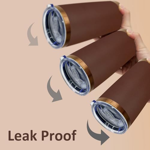 FunTrans 20 oz Insulated Stainless Steel Tumbler with Lid - Coffee / 1 Pack
