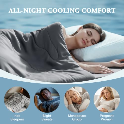 Cooling Comforter King - Dark Gray, Double-Sided Q-MAX 0.45+ Bed Quilt