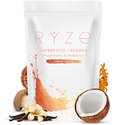 RYZE Dark Roast Mushroom Coffee & Probiotic Creamer Bundle - 13.75 Oz
