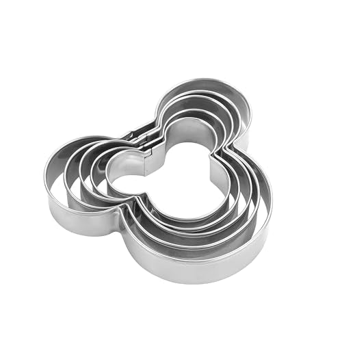Mouse-Shaped Cookie Cutters 5-Pack Stainless Steel, 2.12"–3.86" (MrCookie) – Variation: Mouse