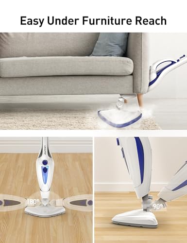 Aspiron 12-in-1 Aquamarine Steam Mop 1500W Detachable Handheld Floor Cleaner