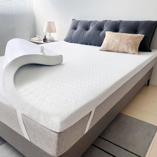 2 Inch Memory Foam Mattress Topper with Cooling Gel - High Density, Breathable & Supportive