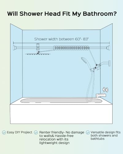 Rainfall Shower Head with Handheld Combo - Chrome / Twist Slider 2-in-1 System