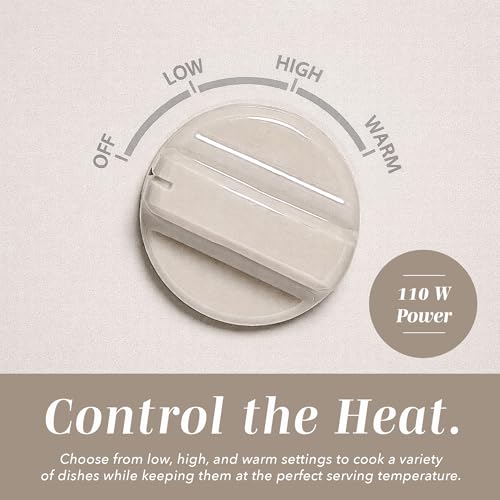 Greige 2QT Mini Electric Slow Cooker with Removable Stoneware & Glass Lid
