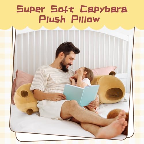 Long Plush Body Pillow - 39.5 Inch Brown Capybara Stuffed Animal for Sleep & Comfort