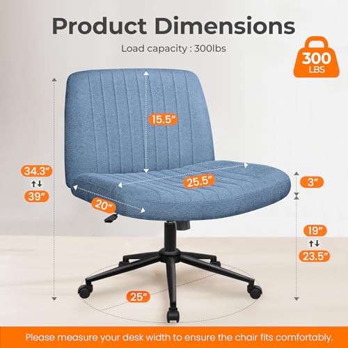 Neo Chair Blue Dual Base Criss Cross Office Chair with Wheels & Foot Pads