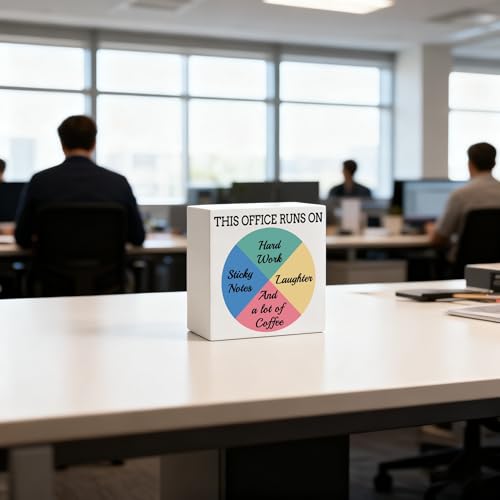 Funny Desk Decor Box – Humorous Office Quote Wood Gift for Work