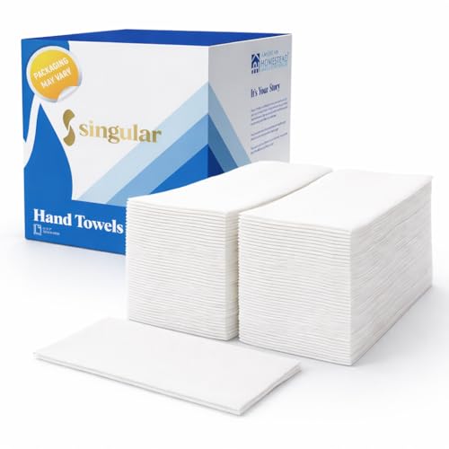 Disposable Guest Towels - Premium Linen-Feel Hand Towels, 200 Count, White, 12 x 17, Smooth
