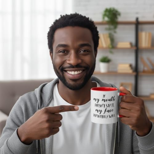 Funny Red Ceramic Coffee Mug 11 oz Gag Gift for Coworkers & Office - FUNNY KIDS' HOME