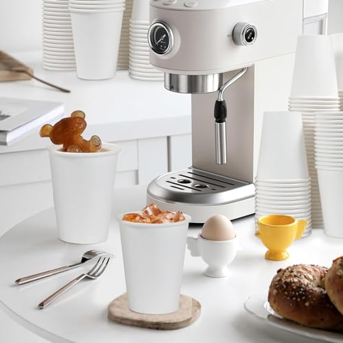 White 12 oz Paper Coffee Cups - 300 Pack Disposable Leak-Proof Drinkware - Variation: White / 12 OZ-300 Pack