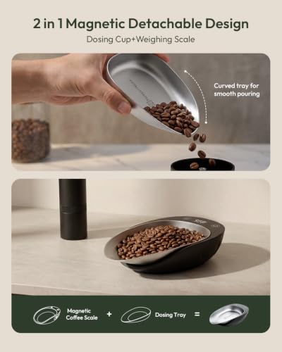 Maestri House Coffee Bean Scale Set with Removable Tray & Spritzer, 500g