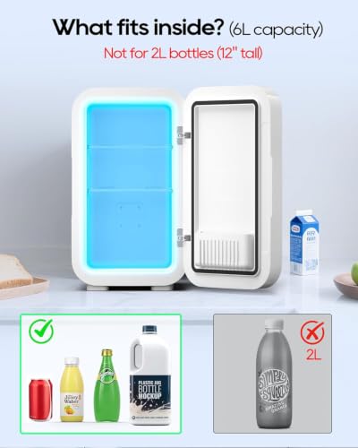 BEICHEN Mini Fridge 6L White Portable Cooler & Warmer for Bedroom Car Office