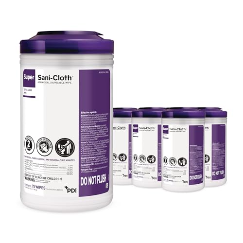 PDI Super Sani-Cloth XL Disinfectant Wipes 450 Count Pack of 6 Hospital-Grade Surface Cleaning