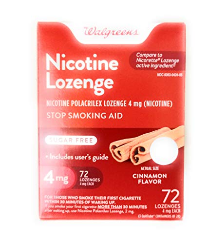 Nicotine Lozenge 4 mg Cinnamon Smoking Cessation Aid - 72 Count