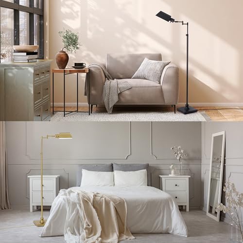 O'Bright Arcadia Pharmacy Floor Lamp - Antique Brass, Dimmable, Adjustable Height