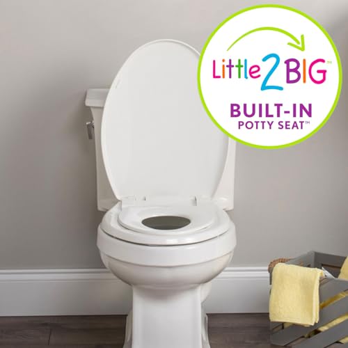 Mayfair Elongated Little2Big Toilet Seat with Built-In Toddler Potty, Slow Close, Easy Install, Made in USA
