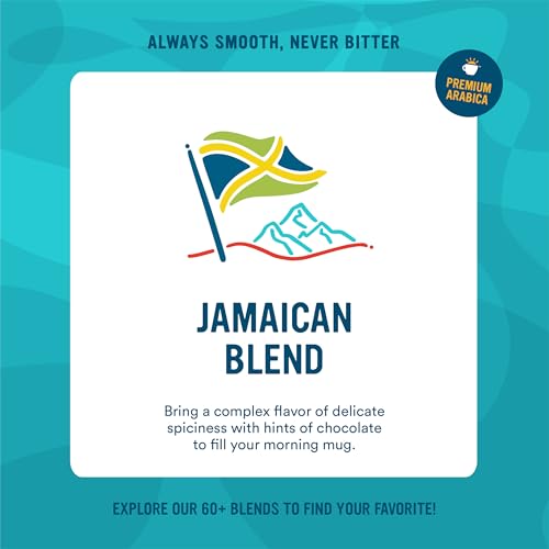 Single Serve Coffee Pods Jamaican Blend - Compostable, 12 Count Pack of 6