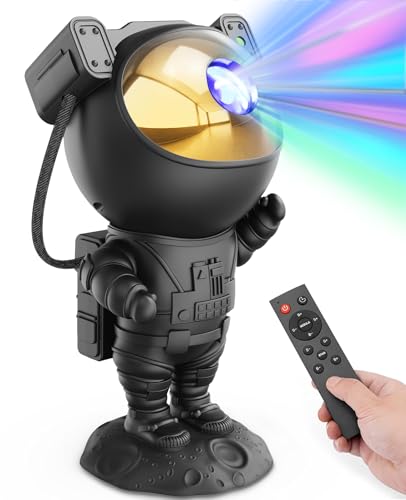 Galaxy Projector for Gaming Room Decor - Black Astronaut Nebula Light with Remote