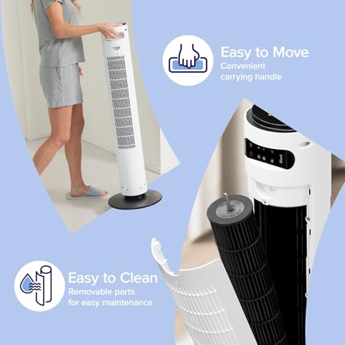 Levoit 42 Inch Tower Fan for Bedroom, 1472 CFM, Quiet 22dB, Oscillating & Adjustable Modes