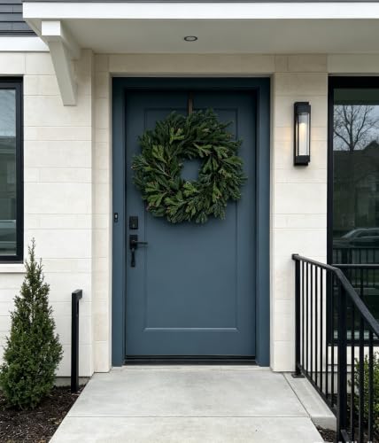 26" Lifelike Touch Artificial Christmas Cedar Wreath for Front Door Decor - Cllenarun