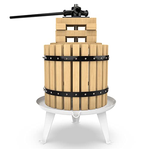 SQUEEZE master 3.17 Gallon Black Fruit Press Wooden Basket for Juice & Wine