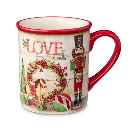 Nutcracker Parade 4-Pack 18oz Mugs Set – Ceramic Christmas Coffee & Cocoa Cups