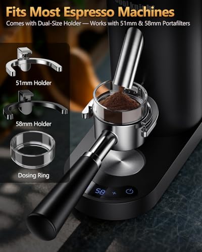 Rechargeable Conical Burr Coffee Grinder Black - 60 Grind Settings & Timer