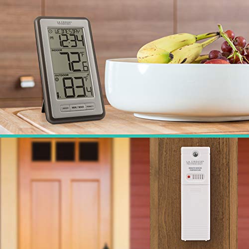 Digital Wireless Indoor Outdoor Thermometer with Humidity - Titanium Variation