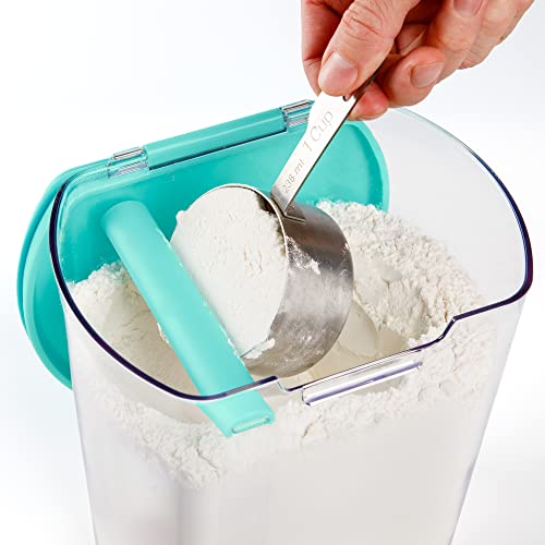 Turquoise 6-Piece Baking Ingredient Storage Canister Set with Accessories