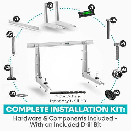Heavy-Duty Outdoor Mini Split Wall Mount Bracket 9000-24000 BTU Weatherproof AC Support