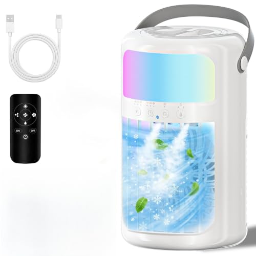 White Portable Evaporative Air Cooler 4-in-1 with Remote & 1500ML Tank