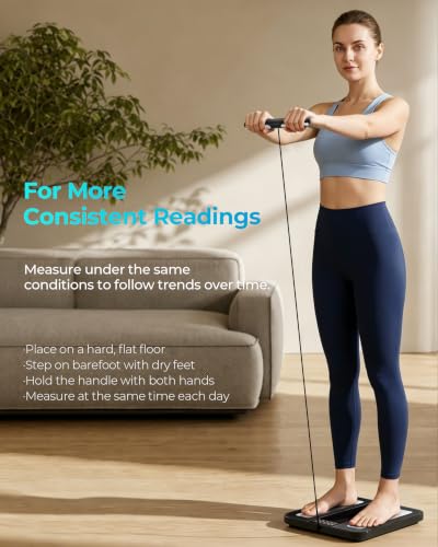 8-Electrode Smart Body Fat Scale with Handle - Full Body Composition Analysis